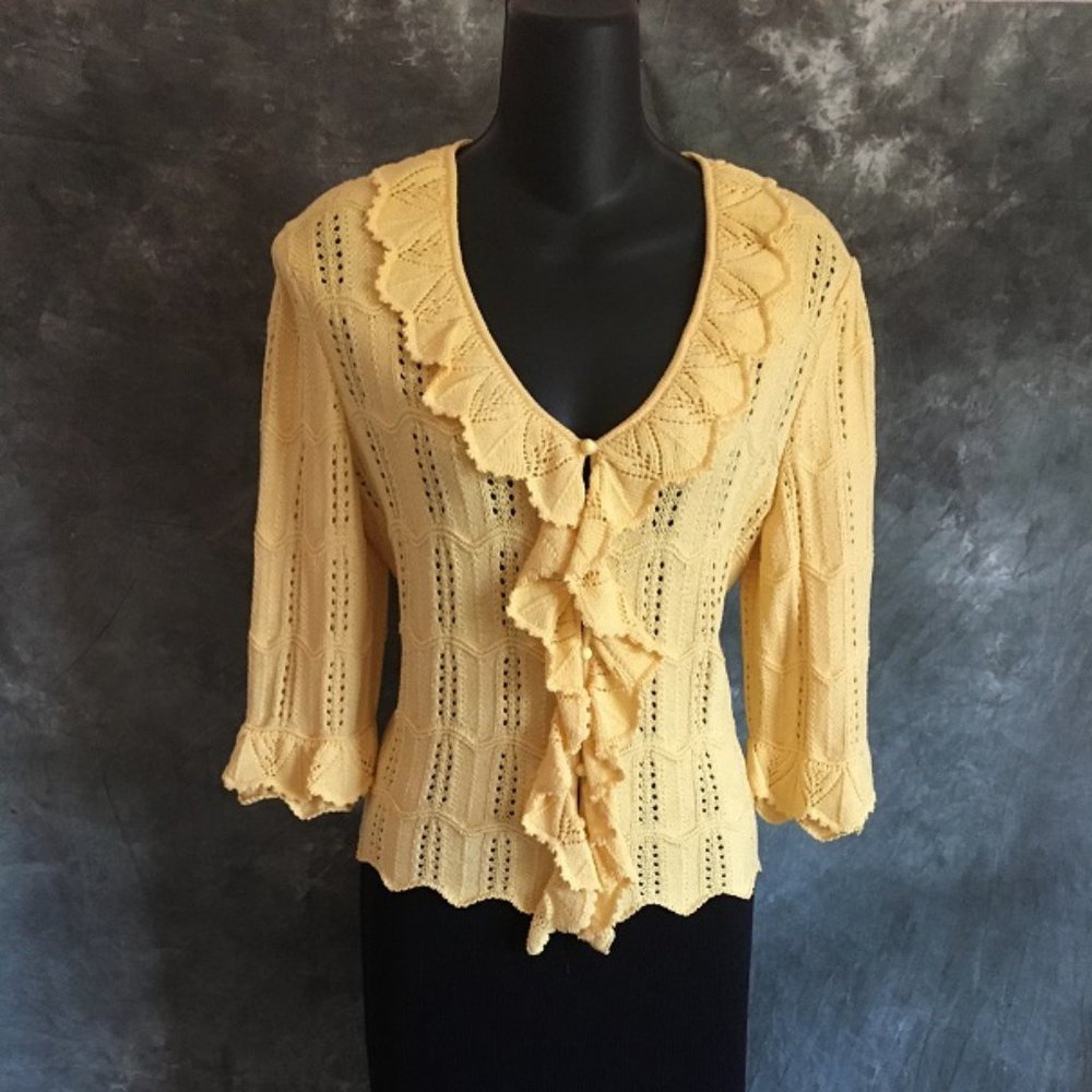 st john knit yellow jacket size 6